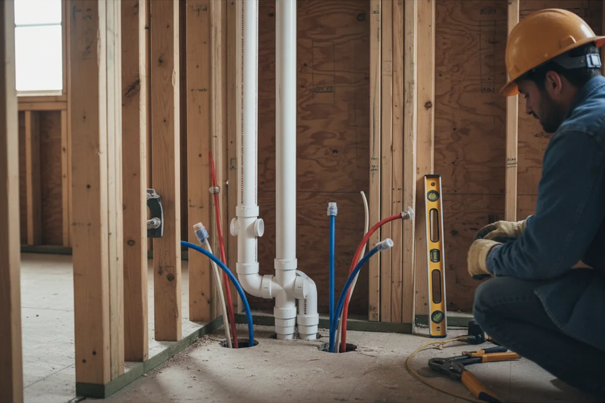 Drain and supply rough-in during Toilet Repair and Installation in Minotola